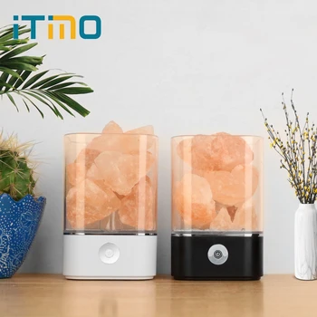 

ITimo Warm Table Lamp Air Purifier Mood Creator Natural Himalayan Salt Lamp USB Crystal Light Colorful Lava Lamp