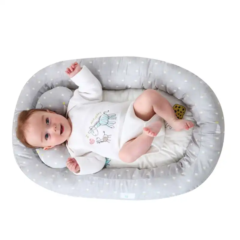 baby bassinet for bed portable baby lounger for newborn crib breathable and sleep nest with pillow