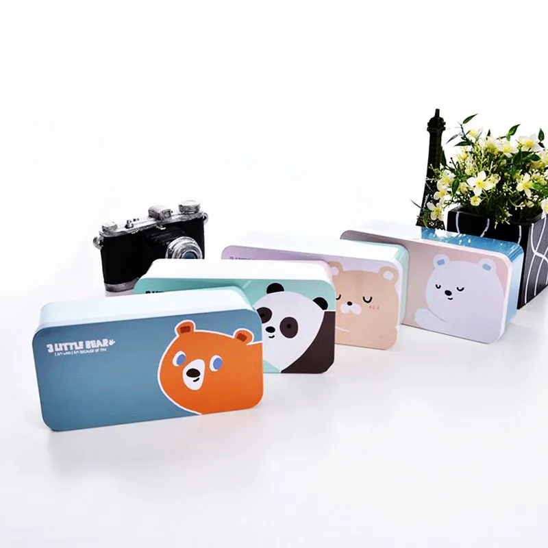 

1 Pcs Kawaii Bare Bear Double Layer Large Capacity Metal Pencil Case Stationery Storage Organizer Case School Supply Stationery
