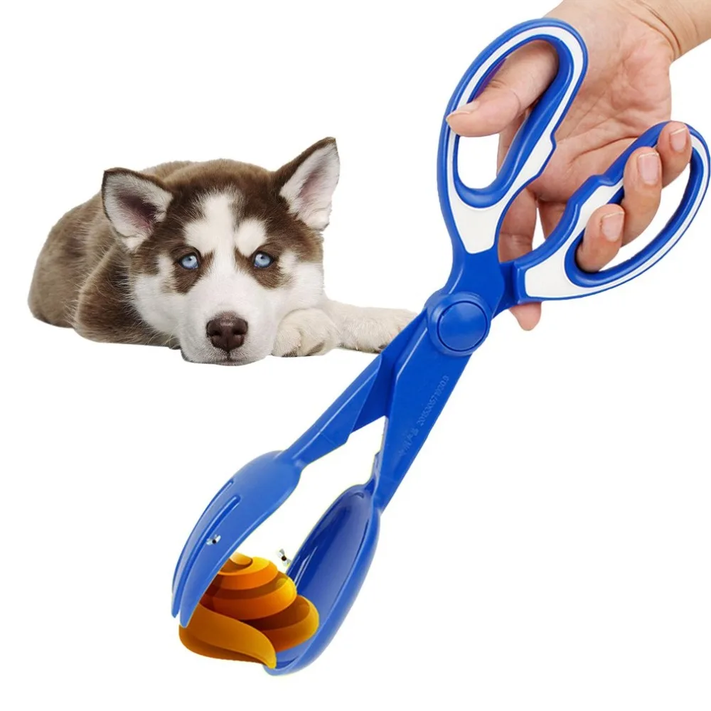 Pet Pooper Scooper Long Handle Scissors shaped Poop Scoop Cleaning Tool