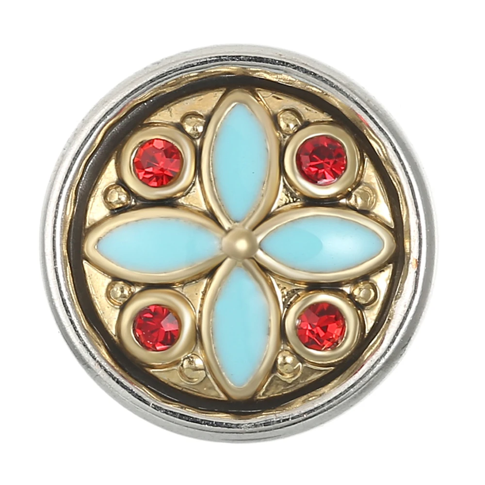 Legenstar 12 мм оснастки ювелирные мини металлические кнопки Золотая эмаль с красным горным хрусталем подходят 12 мм браслет с застежкой Серьги Браслеты