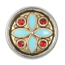 Legenstar 12 мм оснастки ювелирные мини металлические кнопки Золотая эмаль с красным горным хрусталем подходят 12 мм браслет с застежкой Серьги Браслеты