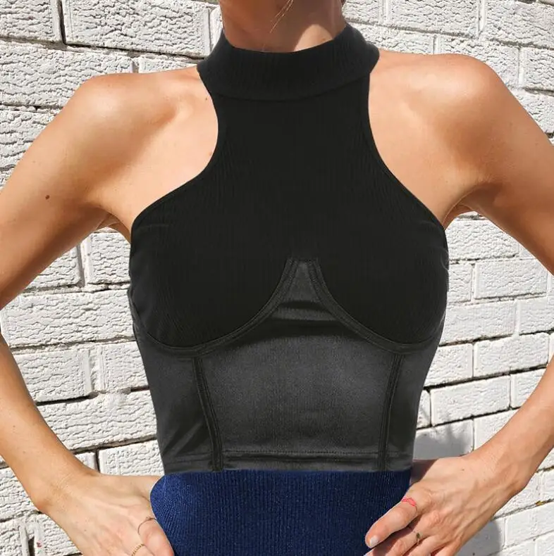 

New irregular shoulder strapless vest