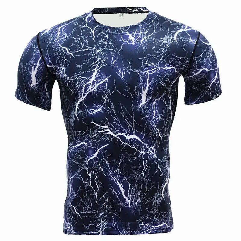 

Camouflage Training Fitness Clothes Tight Garment Men's Sports Fast-drying Elastic Compression wear Short-sleeved T-shirt Summer