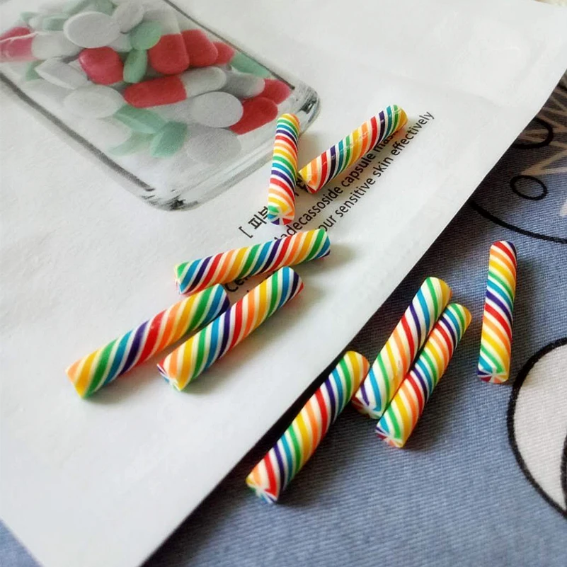 20 шт. кавайная Полимерная глина Tanduzi конфеты радужного цвета сладкая