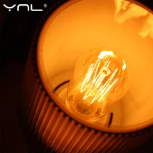 Ретро Эдисон E27 лампочка 220 V 40 W A19 A60 ST64 T10 T45 T185 G80 G95 нити ампулы Винтаж лампа накаливания Эдисона лампа