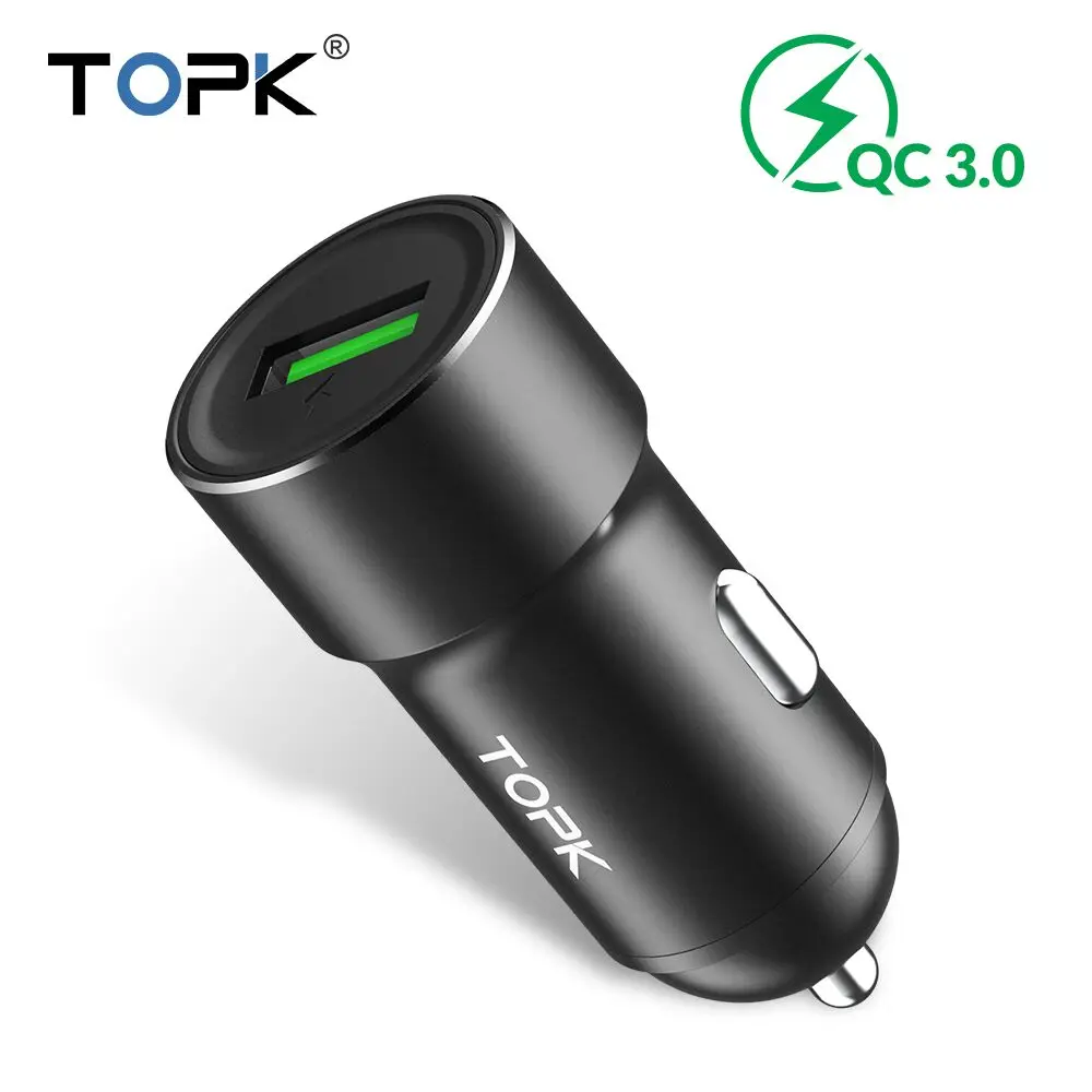 TOPK G102Q USB Автомобильное зарядное устройство Быстрая зарядка 3,0 зарядное устройство для мобильного телефона быстрая QC3.0 автомобильное зарядное устройство для samsung Xiaomi huawei адаптер в автомобиль - Тип штекера: Универсальный