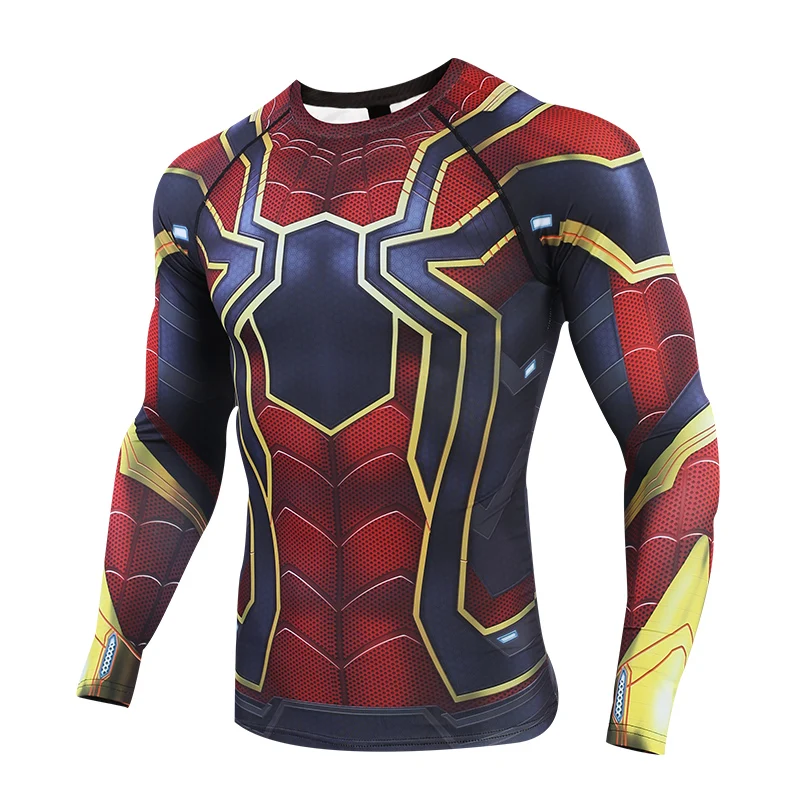 

Avengers 4 Spider Man 3D Printed T shirts Men Compression Shirts 2019 Raglan Long Sleeve Comics Cosplay Costume Cloth Tops Male