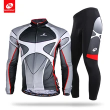 NUCKILY зимний мужской комплект одежды для велоспорта из полиэстера с длинным рукавом для шоссейного велосипеда Джерси Спортивная одежда ME005MF005