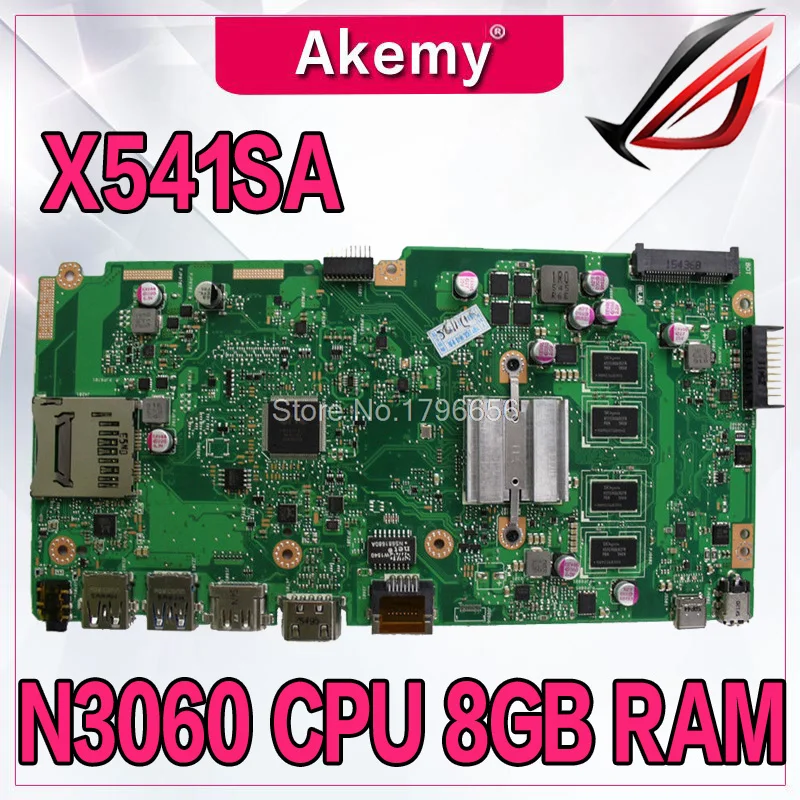 Akemy X541SA Материнская плата Asus X541S X541SA материнская плата для ноутбука X541SA материнская плата X541SA тест материнской платы ок N3060 процессор 8 ГБ ОЗУ