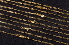 2 ミリメートルフラット女性男性ゴールド/シルバージュエリーフィガロチェーンネックレス 16 18 20 22 24 26 28 30 インチ卸売 925/18 18k(China)