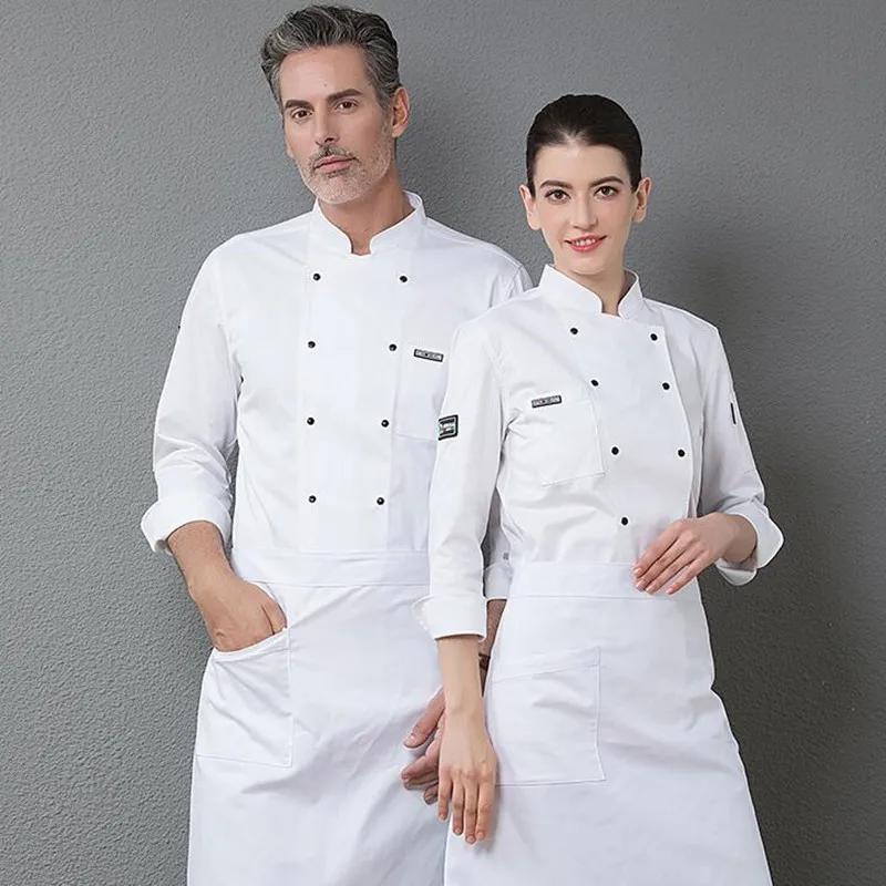 Chef Clothes Male Female Long-sleeved Kitchen Uniform Hotel Western  Restaurant Staff Overalls Food Service Breathable Wear H2020 - AliExpress