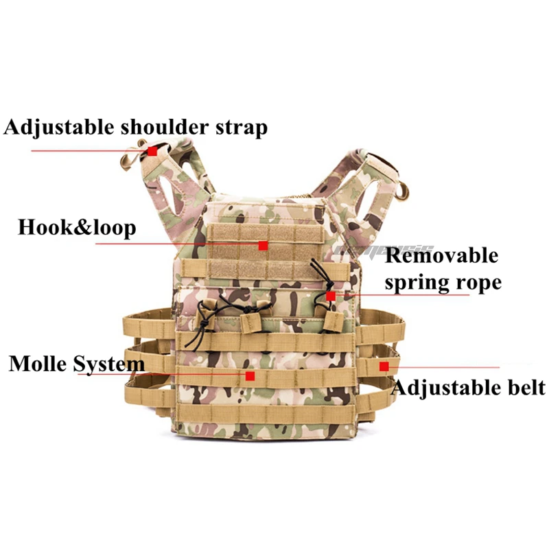 Adjustable J P C Molle Tactical Vest Plate Carrier Military Airsoft Shooting Vests Hunting CS Waistcoat Wargame Paintball Vest