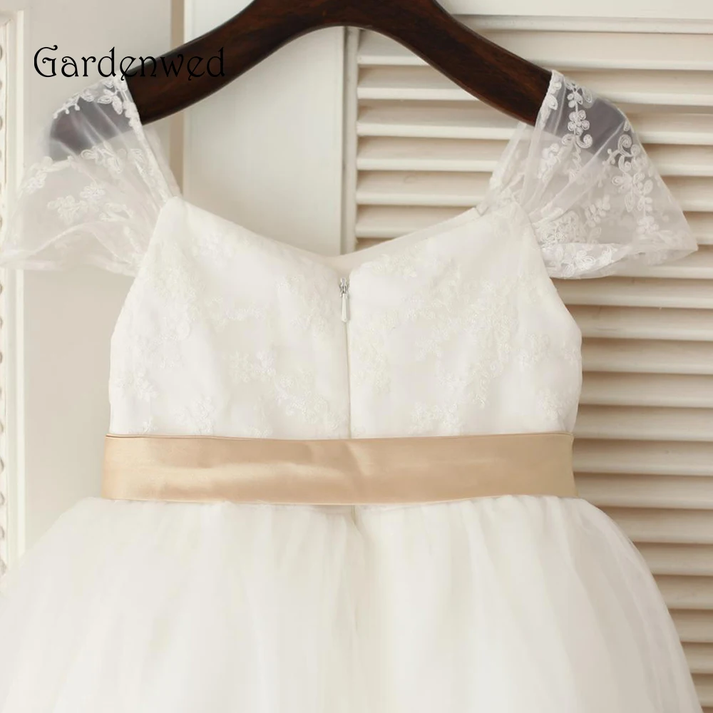 Gardenwed/2019 платья для первого причастия для девочек, vestidos de comunion, кружевные фатиновые пышные платья для девочек