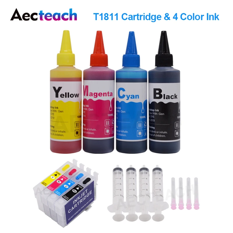 Чернильный картридж для Epson T1801 T1811 expressions Home XP 30 102 202 205 302 305 405 + 4 цветов | Компьютеры