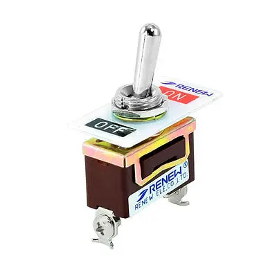 

Panel Mounted ON-OFF 2 Way SPST Latching Toggle Switch 15A/250VAC 20A/125VAC