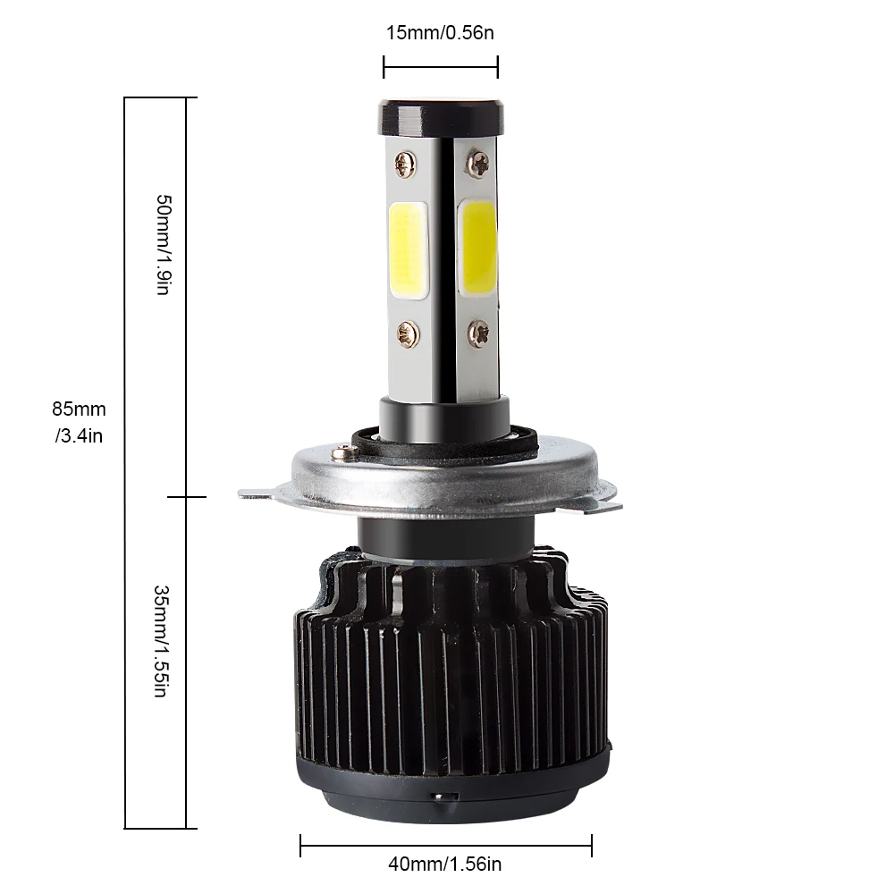 4 стороны люмен COB 100W 11000lm H4 Hi короче спереди и длиннее сзади) H7 H11 9005 9006 автомобиля светодиодный фар автоматические светодиодные лампы для фар головного света и противотуманных фар с возможностью креативного 12v 24v