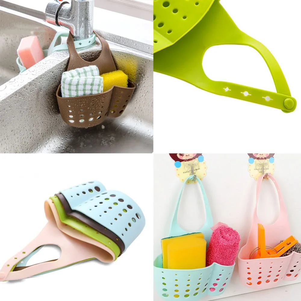 1pcs Adjustable Snap Type Storage Basket Button Storage Basket Kitchen Gadget Basket Portable