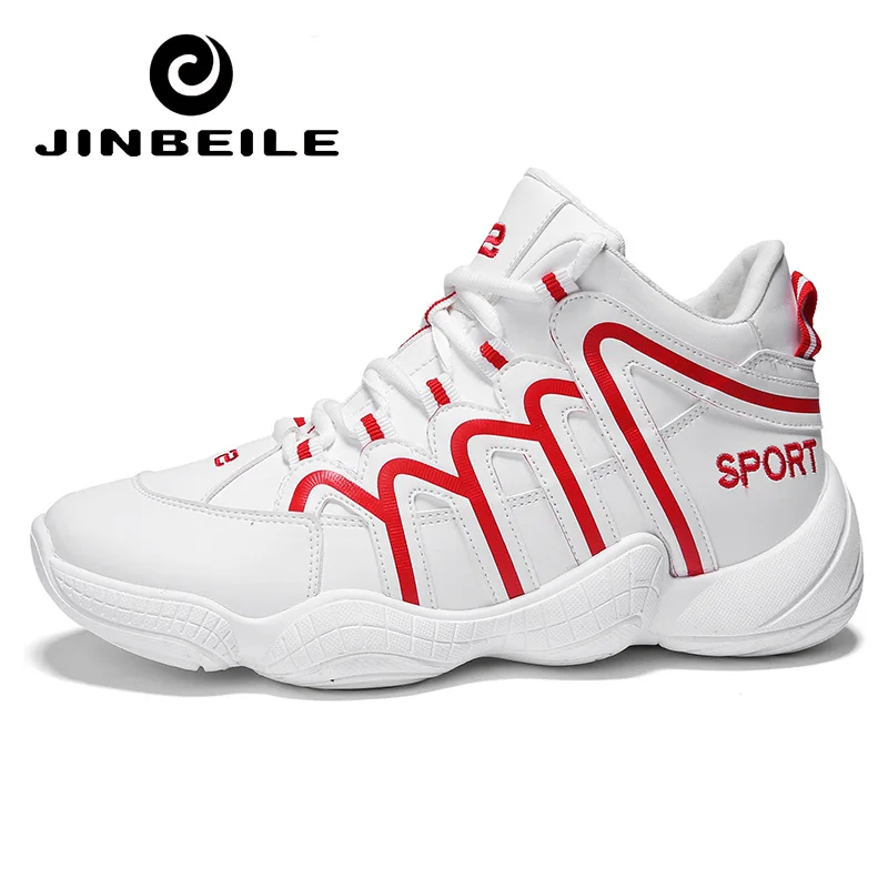 

Man Light Basketball Shoes Anti-slip Basketball Sneakers Leather Shoes Men Lace-up Sports Gym Ankle Boots Basketbol Ayakkabisi