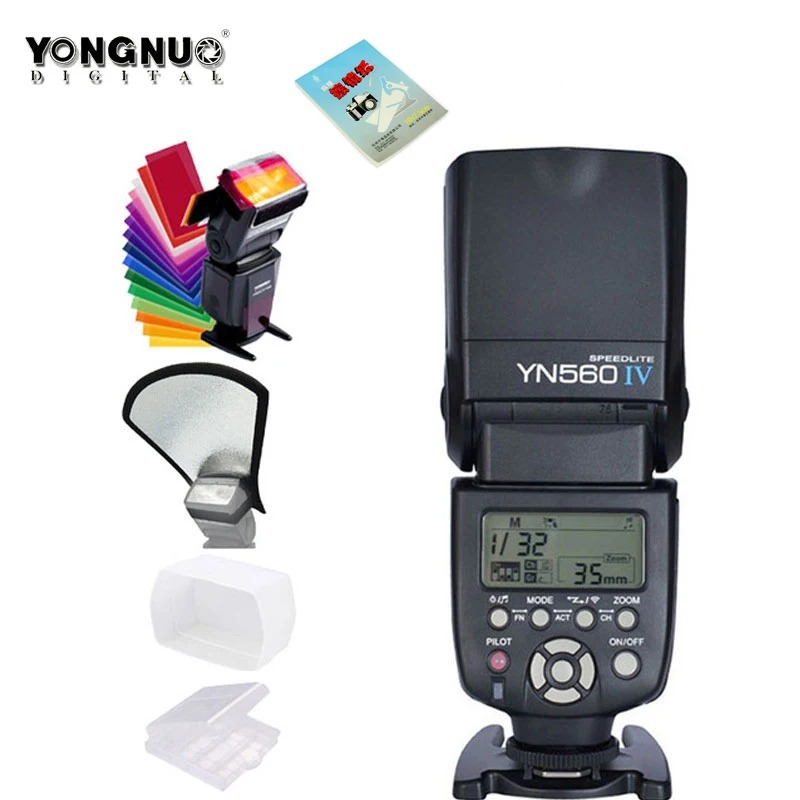 

YONGNUO YN560 IV Wireless Flash Speedlite Master + Slave Flash + Built-in Trigger System for Canon Nikon Pentax Digital Cameras