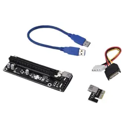 PCI-Express PCI-E 16X удлинитель Riser Karte USB 3,0 SATA 15P-4Pin адаптер слоты с фиксированной пряжкой карты портативный