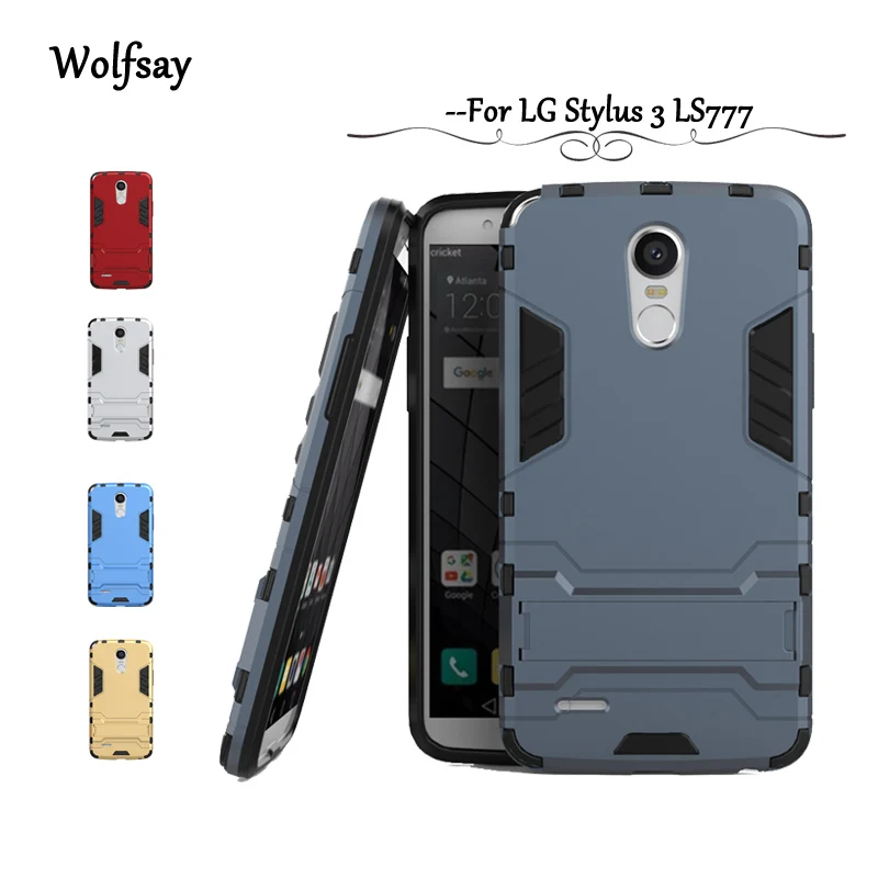 

Wolfsay For LG Stylus 3 LS777 Case Slim Robot Armor Shockproof Rubber Hard Case For LG Stylus 3 LS777 Cover For LG Stylo 3 Funda