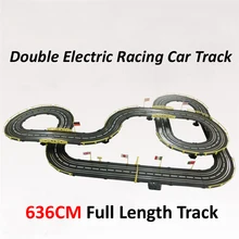 Electric slot car track racing 1:43 scale 636cm rail double electric RC car toys for children boys gift