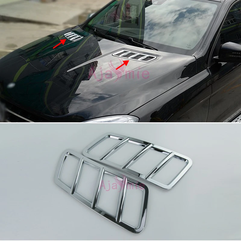 

Chrome Car Styling Front Hood Air Vent Outlet Sticker Trim Cover for Mercedes Benz GLE Coupe SUV GL GLS X166 W166 Accessories