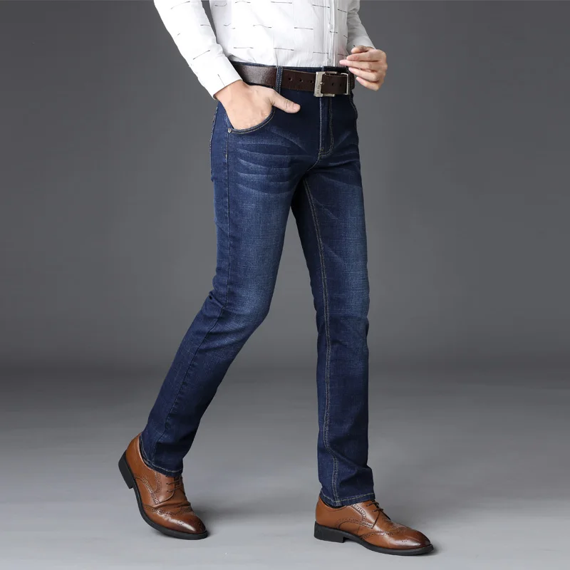 2019 Fashion Man Straight Slim Business Jeans Men Regular Stretched Denim Pant Male Casual Quality Streetwear Spring summer Jean