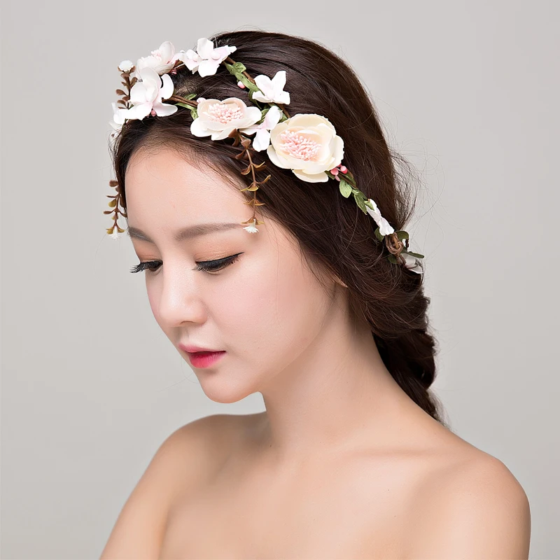 Women Wedding Flower Wreath bridal hair headdress Flower Crown kids