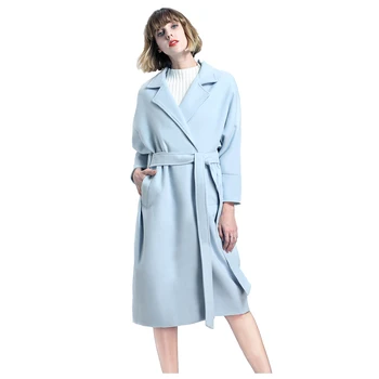 

Women's New Winter Long Cardigan Coat Ladies With Belt Open Woolen Blend Cloak Loose Coat