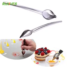 Rljlives 1 предмет 2 размера торт украшение ложка Нержавеющая сталь мороженое записи ложка шоколадный десерт украшения выпечки Инструменты