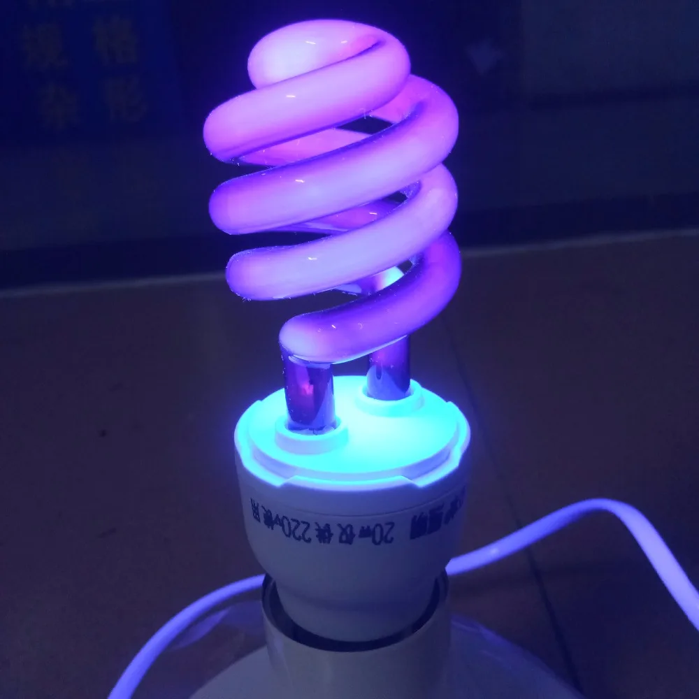 E27 40 Вт 220 В ультрафиолетовый свет энергосберегающие лампы спираль кварцевые Флуоресцентные УФ-черный светло-фиолетовый CFL 365nm сценический
