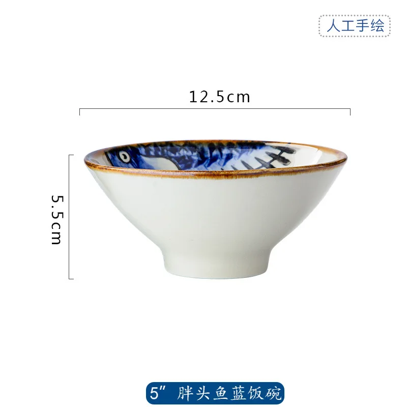 Японский стиль рисовые миски для лапши творческий ресторан супы чаши Керамическая Посуда Украшение дома Прямая поставка - Цвет: A