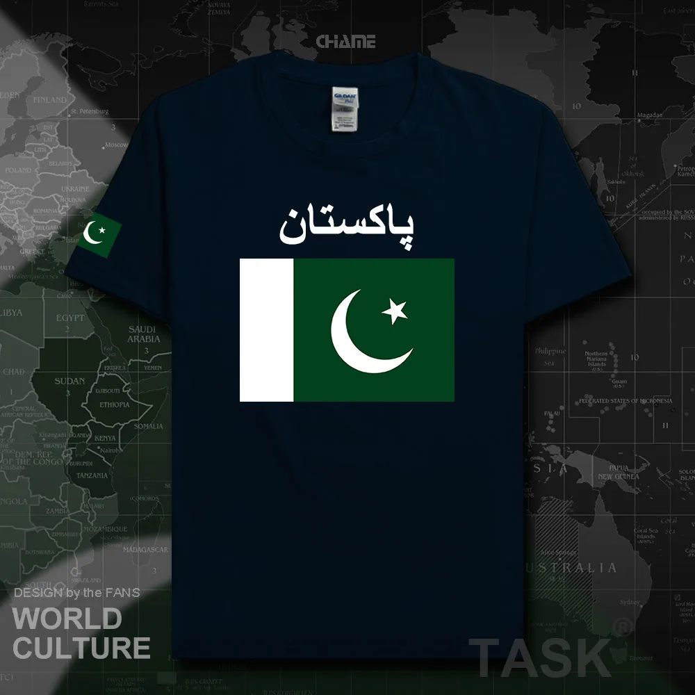 Pakistan Мужская футболка 2017 трикотажные изделия национальная команда 100% хлопок