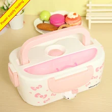 Neue Förderung Heizung Tragbare Koreanischen Stil der Cartoon Einzigen Schicht Multifunktionale Elektrische Heizung Kunststoff Lunchbox