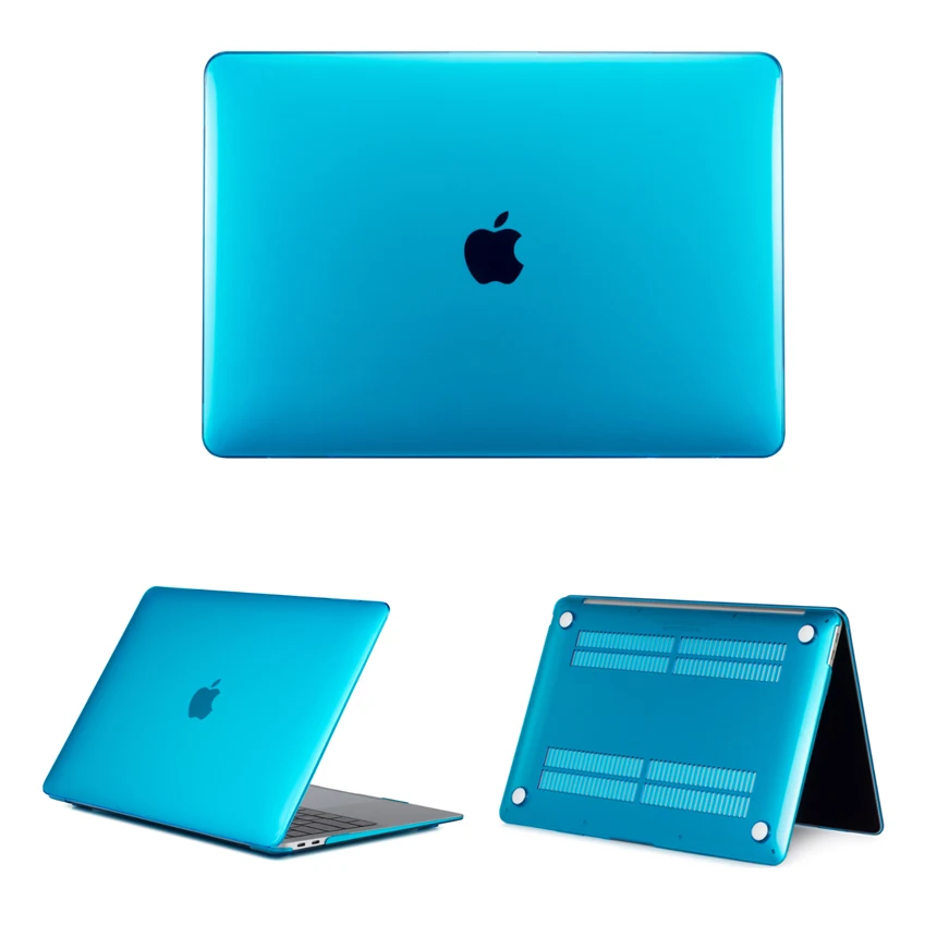 Твердый чехол для Macbook Pro 13 чехол для ноутбука A1706 A1989 прозрачный жесткий ПВХ для Macbook Pro 13 жесткий чехол - Цвет: Clear Blue
