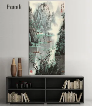 

Huge Size Canvas Print Painting, Classic Chinese Ink painting Landscapes Large Size Wall Picture For Living Room Home Decor-7