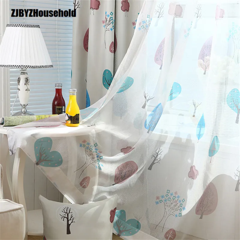 

Happy Tree Kindergarten Children Room Cartoon Bedroom Windows Curtains for Living Dining Room Bedroom