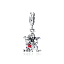 Fits For Pandora Charms Bracelets Mouse and Friends Dangle Beads 925 Sterling-Silver-Jewelry Free Shipping