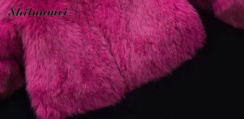 Новое зимнее пальто Женская Роскошная Шуба из искусственного лисьего меха фиолетовая розовая серая тонкая куртка из искусственного меха женские пальто из искусственного меха Верхняя одежда