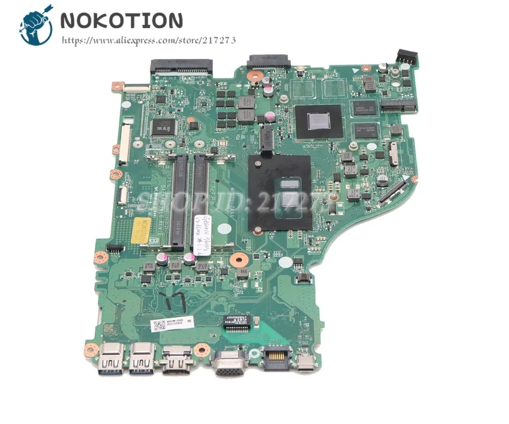 NOKOTION для acer aspire E5-574G F5-574G Материнская плата ноутбука NBGDW11006 NBGDW110066 DAZAAMB16E0 940MX I7-6500U Процессор