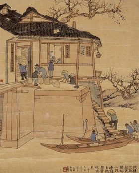 

scenery canvas prints landscape modern Chinese artist masterpiece poster home decal art Peasants submit grains view by Han Leran