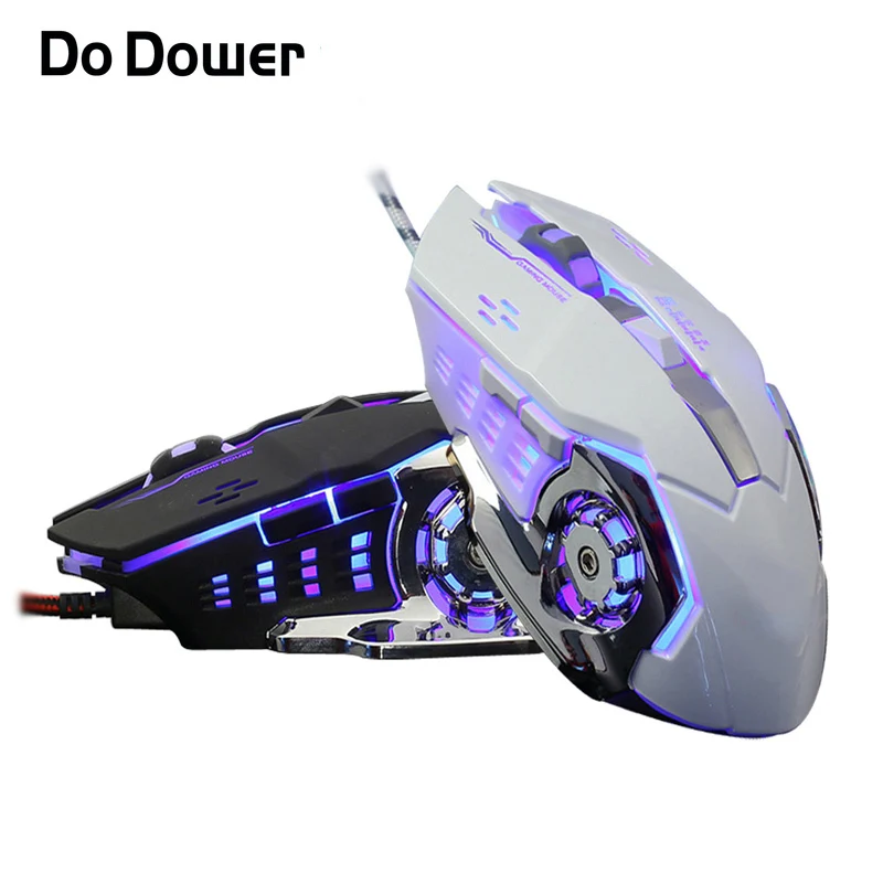 Do Dower игровая мышь 3200 точек/дюйм 6 кнопок 4 дышащие светодиодные оптические