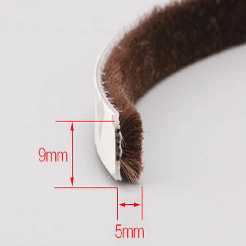 10m 9 x 5mm Self adhesive dustproof window door brush seal strip