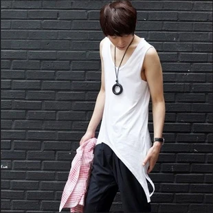 2016 Summer Style Irregular Cropped font b Mens b font Tank Tops font b Shirt b