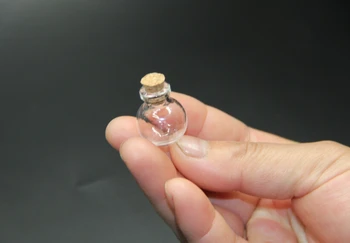 

Glass Cork Bottles Mini Clear Glass Bottle Vials Empty Sample Jars Round Ball Vial Wishing Bottle DIY Wedding Pendants 300pcs
