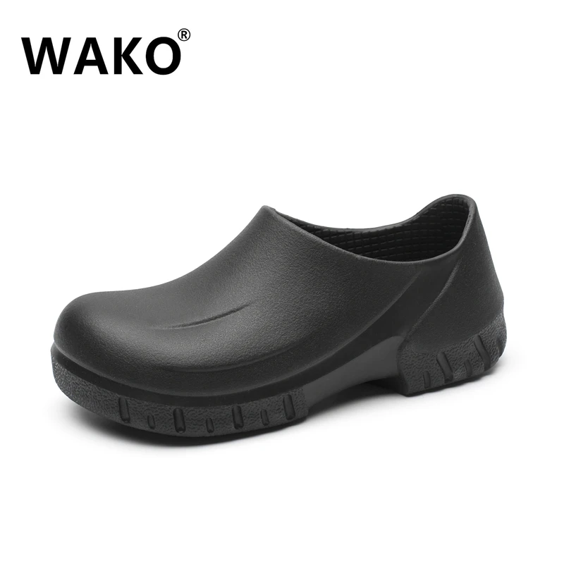 WAKO 9033 Man Chef Shoes Kitchen Cook Shoes Black Clogs Working