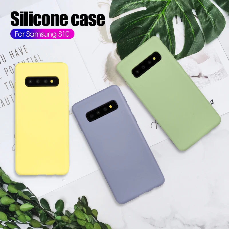 Оригинальные жидкие силиконовые чехлы для Samsung Galaxy S10 Plus S10e мягкий ТПУ чехол