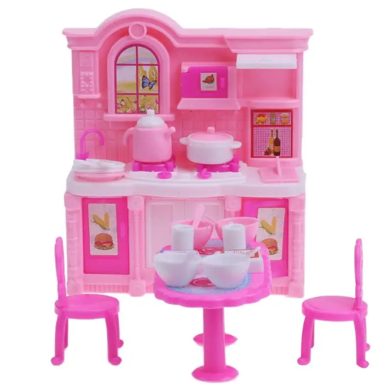  Dollhouse  Kitchen  Simulation Barbie  Furniture Set  Dining 